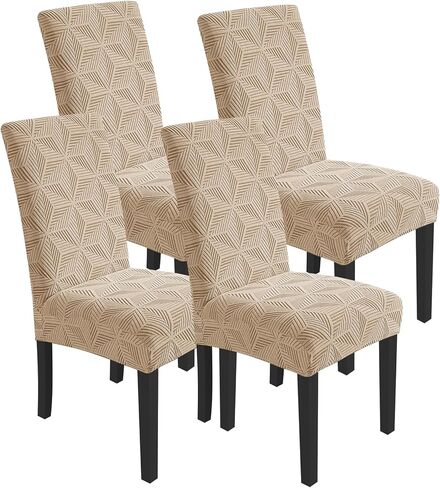 YEMYHOM Dining Chair Covers Set of 4, Stretch Dining Room Parsons Chair Slipcover, Removable Washable Furniture Protector for Home, Kitchen, Banquet (Peacock Blue) in Saudi Arabia