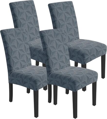 YEMYHOM Dining Chair Covers Set of 4, Stretch Dining Room Parsons Chair Slipcover, Removable Washable Furniture Protector for Home, Kitchen, Banquet (Peacock Blue) in Saudi Arabia