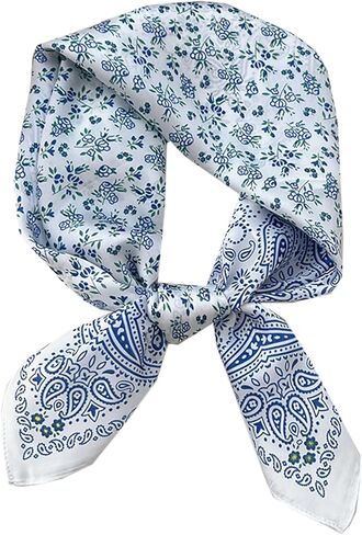 NIDMIDO Women's Square Neck Satin Silk Scarfs Head Scarf Satin Silk Feeling Scarf Sleeping Hair Wrapping Night 27.5" in Kuwait