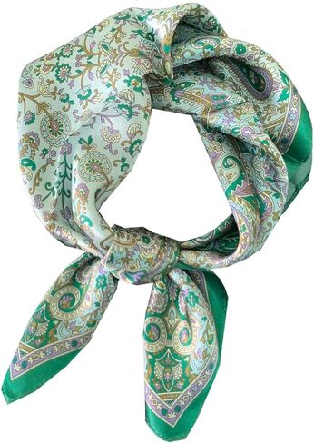 NIDMIDO Women's Square Neck Satin Silk Scarfs Head Scarf Satin Silk Feeling Scarf Sleeping Hair Wrapping Night 27.5" in Kuwait