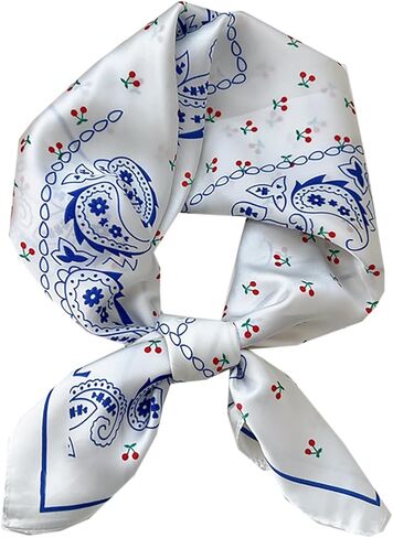 NIDMIDO Women's Square Neck Satin Silk Scarfs Head Scarf Satin Silk Feeling Scarf Sleeping Hair Wrapping Night 27.5" in Kuwait
