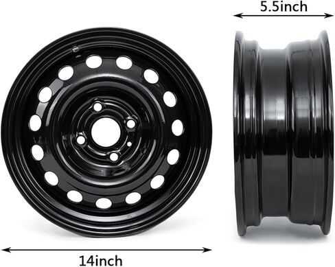 إطارات جديدة مقاس 14 بوصة لسيارة Hyundai Accent 2006 2007 2008 2009 2010 2011 2012 2013 2014 2015 2016 2017 عجلة فولاذية مطلية باللون الأسود مقاس 14x5.5 بوصة OE عجلة سيارة واحدة بديلة مباشرة in Kuwait