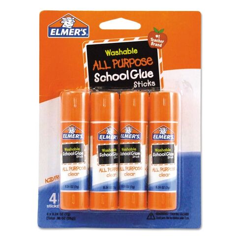 Elmer's All Purpose School Glue Sticks, Clear, Washable, 4 Pack, 0.24-ounce sticks in Saudi Arabia