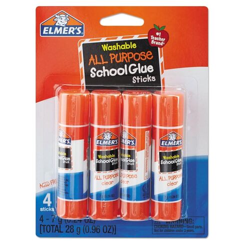 Elmer's All Purpose School Glue Sticks, Clear, Washable, 4 Pack, 0.24-ounce sticks in Saudi Arabia