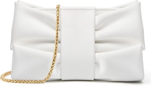 محفظة جورينا بوكنوت ذات طيات من البولي يوريثان للنساء رسمية - حقيبة سهرة مع سلسلة قابلة للفصل لحفلات الزفاف والحفلات الراقصة in Kuwait