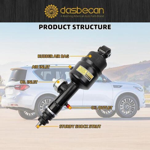 Dasbecan 56210-1LA4A 56211-1LA4A دعامة امتصاص الصدمات الهوائية الهيدروليكية الخلفية اليسرى واليمنى متوافقة مع إنفينيتي QX56 2011-2013 إنفينيتي QX80 2014-2023 استبدل E6210-1LA7B E6211-1LA7B in Saudi Arabia