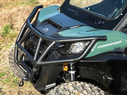 المصد الأمامي SuperATV لعام 2021+ Can-Am Commander 1000، مصنوع من أنابيب فولاذية مقاس 1.75 بوصة، مظهر فريد من نوعه، حماية كاملة للواجهة الأمامية، يتم تركيبه مباشرة على الإطار، انظر الملاءمة، صنع في الولايات المتحدة الأمريكية in Saudi Arabia