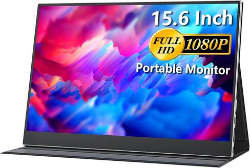 cocopar Portable Monitor 15.6 Inch Travel Monitor 1080P FHD HDMI USB-C External Monitor for MacBook Laptop Surface PC Xbox PS4/5 Switch w/Case Speakers in Saudi Arabia