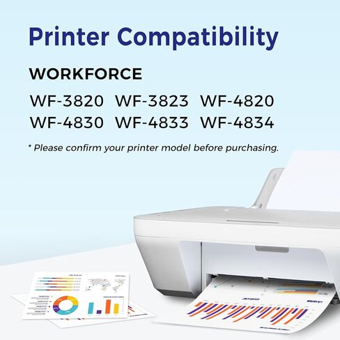 خراطيش حبر 822XL معاد تصنيعها لخراطيش حبر Epson 822XL المتوافقة مع خرطوشة حبر 822 XL T822XL لطابعة Workforce Pro WF-3820 WF-4830 WF-4820 WF-4830 WF-4833 WF-4834 (5 عبوات) in Kuwait
