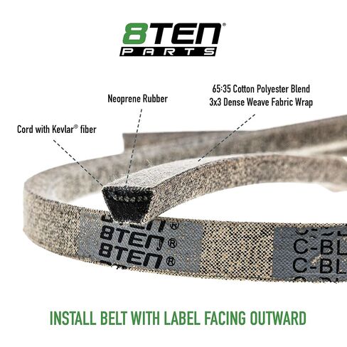 8TEN Belt with Kevlar for Cub Cadet Craftsman Troy Bilt ZT1 ZTS1 46 Z530 Z5400 Mustang Z46 754P06135 754-06135 121 x 1/2 in Saudi Arabia