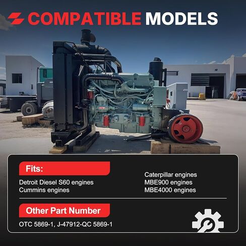 OTC 5869-1 تركيب مقرنة نظام الوقود المتوافق مع محركات ديترويت ديزل S60، Cummins، Caterpillar، MBE900، MBE4000 للتوصيل بتركيب التوصيل السريع "Compu-Check" استبدال J-47912-QC in Saudi Arabia