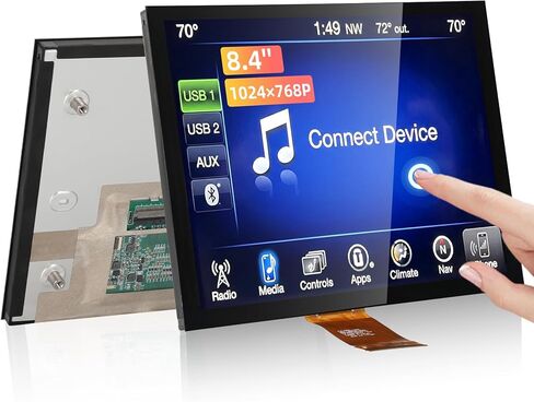 8.4 بوصة LA084X01(SL)(02) شاشة Uconnect 4C UAQ LCD، شاشة LCD تعمل باللمس بديلة للملاحة الراديوية - مناسبة لـ 2017-2022 Chrysler/2017-2021 Dodge Jeep Ram - شاشة شفافة 1024×768P، WTY لمدة عامين in Kuwait
