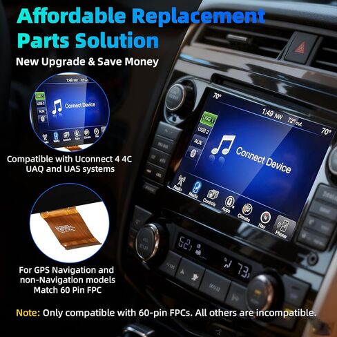 8.4 بوصة LA084X01(SL)(02) شاشة Uconnect 4C UAQ LCD، شاشة LCD تعمل باللمس بديلة للملاحة الراديوية - مناسبة لـ 2017-2022 Chrysler/2017-2021 Dodge Jeep Ram - شاشة شفافة 1024×768P، WTY لمدة عامين in Kuwait