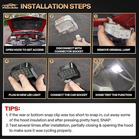 Full LED Under Hood Light Assembly for 1999-2006 Chevy Silverado GMC Sierra 1500 2500 3500, Super Bright White Hood Lamp for Suburban Yukon Tahoe Cadillac Escalade Chevrolet Avalanche, etc in Saudi Arabia