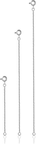 Sea of Ice Necklace Bracelet Anklet Chain Extenders for Necklace, 2" 4" and 6"– 3 Pieces Set Sterling Silver Chain for Women and Men – 925 Sterling Silver Jewelry Chain – Multisize Length Silver Chain Unisex in Saudi Arabia