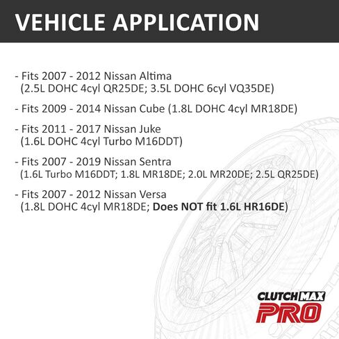 وحدة تحمل أسطوانة القابض التابعة ClutchMaxPRO HD متوافقة مع 07-12 Altima 09-14 Cube 11-17 Juke 07-19 Sentra 07-12 Versa M16DDT MR18DE MR20DE QR25DE VQ35DE (CPKGS0655) in Saudi Arabia