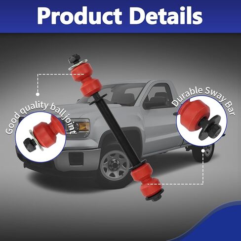 Sway Bar Link PU جلبة حمراء، K80631 K700539 رابط نهاية المثبت الأمامي الأيسر الأيمن متوافق مع كاديلاك إسكاليد شيفروليه سيلفرادو 1500 2500 3500 تاهو جي إم سي سييرا يوكون in Saudi Arabia