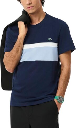 Lacoste Mens Color Block Cotton Jersey T-Shirt in Saudi Arabia