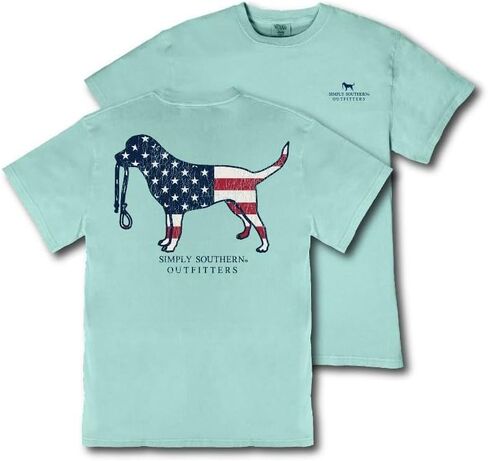 Simply Southern Dog - USA Flag - Patriotic - Adult T-Shirt in Saudi Arabia