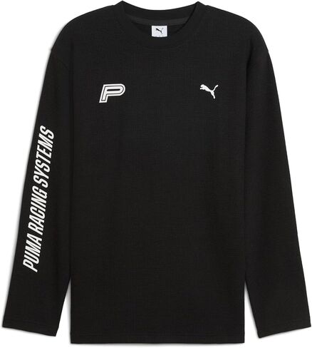 PUMA Mens Future Archive Waffle Crew Neck Long Sleeve Casual Tops Casual - Black in Saudi Arabia