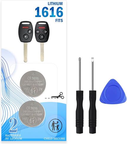 4Pack CR2032 Key Fob Battery for Honda Civic Accord CRV Pilot Odyssey HRV Fit Ridgeline - Car Key Battery Replacement Kit with Opening Tool & Easy Video Guide - Fits 2008-2024 Remotes in Kuwait