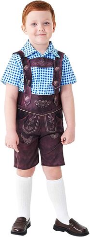 Boys Oktoberfest Costume Beer Festival Outfit Bavarian Kids German Lederhosen Halloween Carnival Cosplay Suit in Saudi Arabia