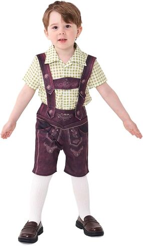 Boys Oktoberfest Costume Beer Festival Outfit Bavarian Kids German Lederhosen Halloween Carnival Cosplay Suit in Saudi Arabia