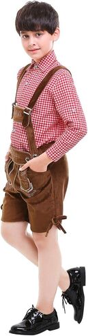 Boys Oktoberfest Costume Beer Festival Outfit Bavarian Kids German Lederhosen Halloween Carnival Cosplay Suit in Saudi Arabia