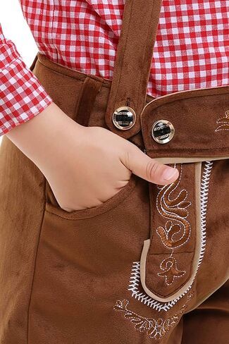 Boys Oktoberfest Costume Beer Festival Outfit Bavarian Kids German Lederhosen Halloween Carnival Cosplay Suit in Saudi Arabia