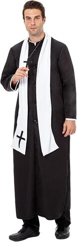 Funnlot Priest Costume for Men, Priest Halloween Costumes for Men Adult Priest Robe Outfit for Men Costume in Saudi Arabia