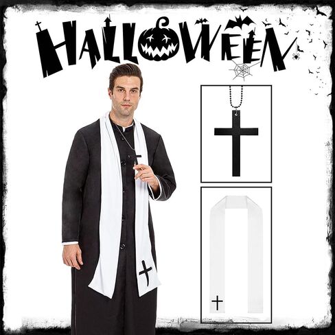 Funnlot Priest Costume for Men, Priest Halloween Costumes for Men Adult Priest Robe Outfit for Men Costume in Saudi Arabia