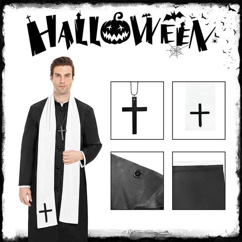 Funnlot Priest Costume for Men, Priest Halloween Costumes for Men Adult Priest Robe Outfit for Men Costume in Saudi Arabia