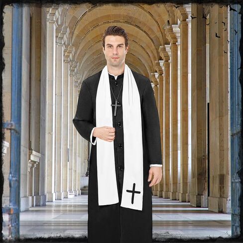Funnlot Priest Costume for Men, Priest Halloween Costumes for Men Adult Priest Robe Outfit for Men Costume in Saudi Arabia