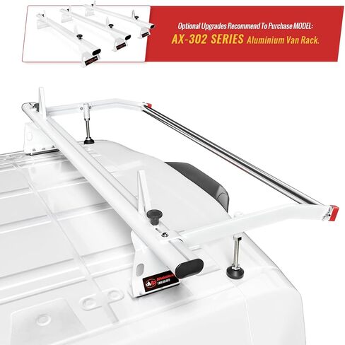 AA-Racks 62" Aluminum Bracket Stainless Steel Rear Cargo Roller Bar for Model AX302-TR/NV Compatible Ford Transit/NV1500/2500/3500 Full-Size Gloss White in Saudi Arabia