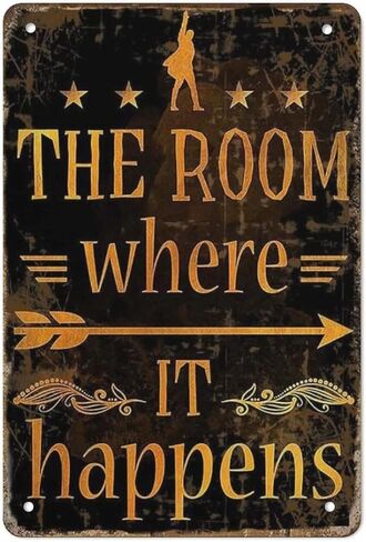 Tin Hanging Picture The Room Where It-Happens Tin Sign 8x12, Hamilton Musical Art Prints, Alexander Hamilton Wall Decor, It Is A Way of Life Metal Tin Signs Beer TIN Signs Wall Decoration in Kuwait