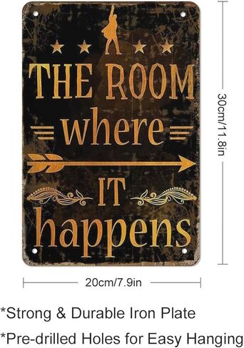 Tin Hanging Picture The Room Where It-Happens Tin Sign 8x12, Hamilton Musical Art Prints, Alexander Hamilton Wall Decor, It Is A Way of Life Metal Tin Signs Beer TIN Signs Wall Decoration in Kuwait