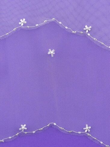2 Tier Beaded Edge Floral Accent Bridal Wedding Veil Waist/Fingertip Length in Saudi Arabia