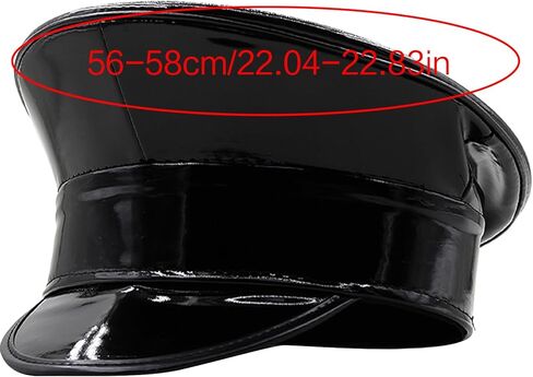NUEAYMS PatentLeather Military Hat for Women Novelty Glitter Party Hat Sergeant Captain Cap for Stage Club Bachelorette Party in Saudi Arabia