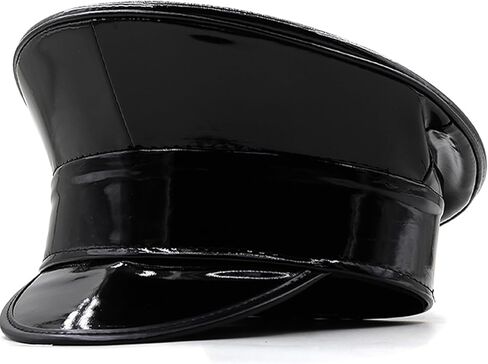 NUEAYMS PatentLeather Military Hat for Women Novelty Glitter Party Hat Sergeant Captain Cap for Stage Club Bachelorette Party in Saudi Arabia
