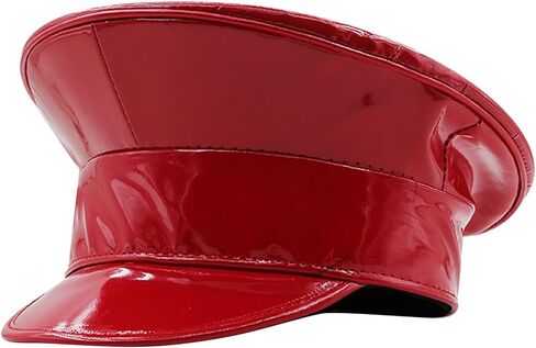NUEAYMS PatentLeather Military Hat for Women Novelty Glitter Party Hat Sergeant Captain Cap for Stage Club Bachelorette Party in Saudi Arabia