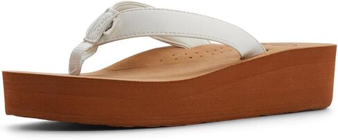 Roxy Women's Melinda Wedge Flip Flop Sandal, White, 8 in Saudi Arabia