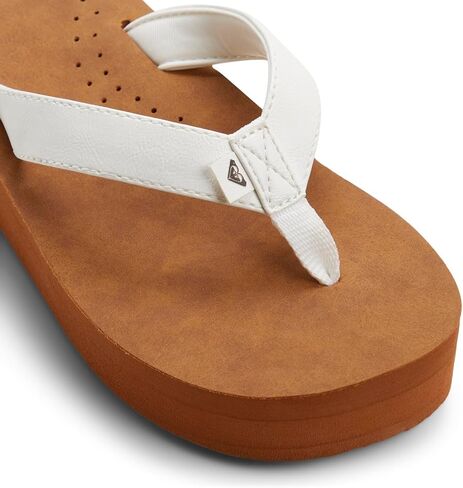 Roxy Women's Melinda Wedge Flip Flop Sandal, White, 8 in Saudi Arabia