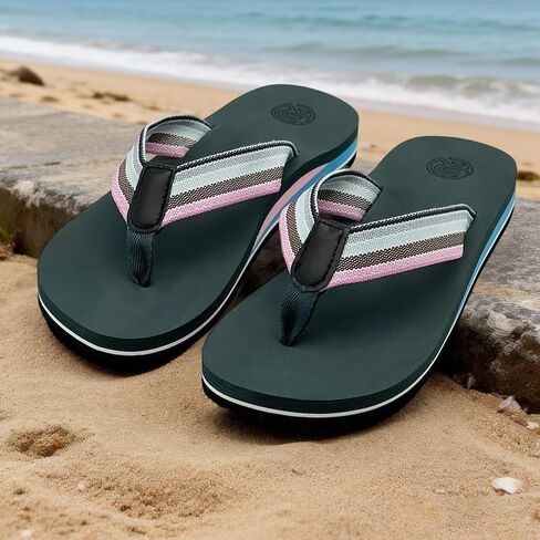 Women Orthotic Flip Flops Casual Comfortable Yoga Mat Thong Sandal with Arch Support Ink Blue in Saudi Arabia