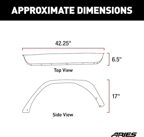 ARIES 2500213 Smooth Carbide Black Aluminum Rear Jeep Wrangler JL Fender Flares for Off-Road-Style Wheels in Saudi Arabia