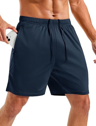 MAGCOMSEN Men's 7" Athletic Running Shorts Quick Dry Lightweight Mesh Basketball Workout Shorts with Zipper Pockets in Saudi Arabia