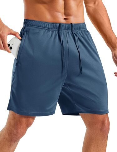 MAGCOMSEN Men's 7" Athletic Running Shorts Quick Dry Lightweight Mesh Basketball Workout Shorts with Zipper Pockets in Saudi Arabia