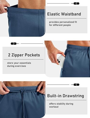 MAGCOMSEN Men's 7" Athletic Running Shorts Quick Dry Lightweight Mesh Basketball Workout Shorts with Zipper Pockets in Saudi Arabia