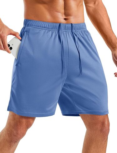 MAGCOMSEN Men's 7" Athletic Running Shorts Quick Dry Lightweight Mesh Basketball Workout Shorts with Zipper Pockets in Saudi Arabia