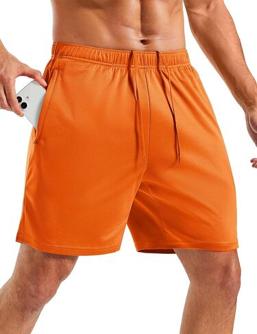 MAGCOMSEN Men's 7" Athletic Running Shorts Quick Dry Lightweight Mesh Basketball Workout Shorts with Zipper Pockets in Saudi Arabia