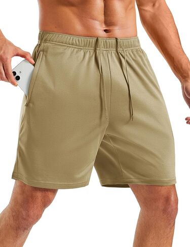 MAGCOMSEN Men's 7" Athletic Running Shorts Quick Dry Lightweight Mesh Basketball Workout Shorts with Zipper Pockets in Saudi Arabia